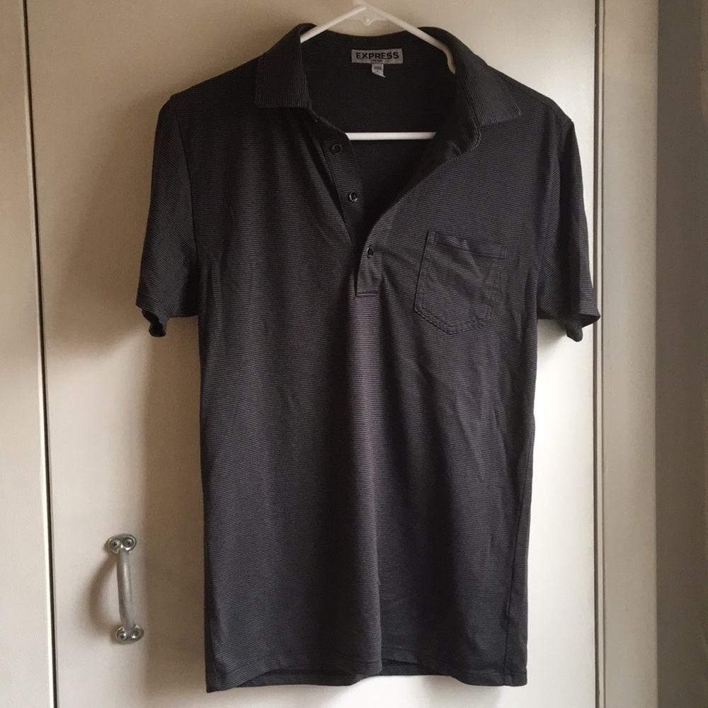 Gray fitted polo